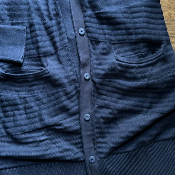 CABI Classic Snap Cardigan Duster Navy Blue style #5135 EUC - Picture 6 of 7